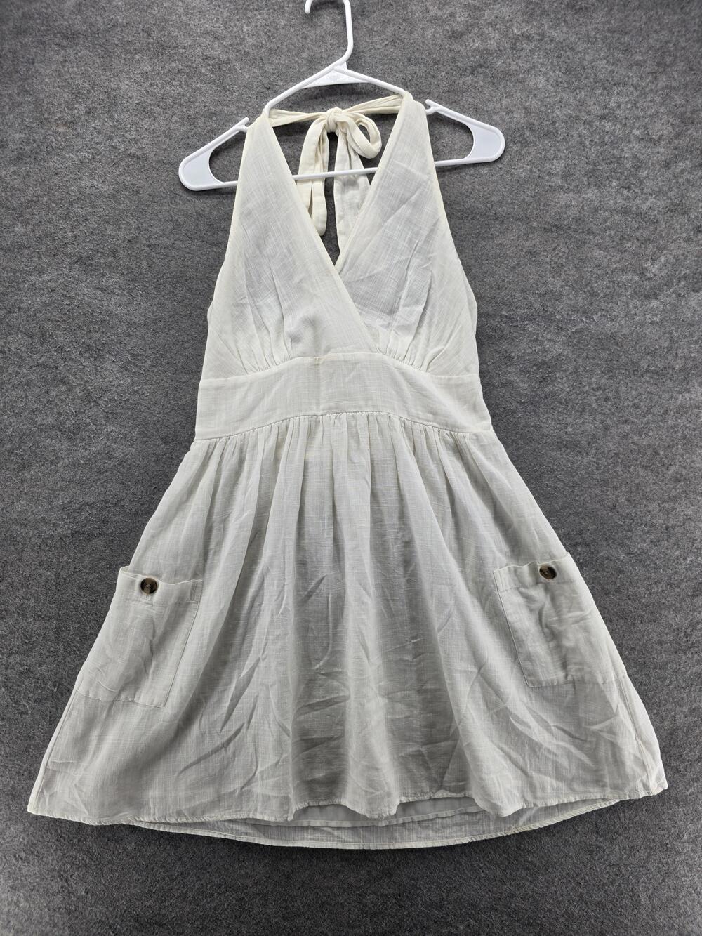 American Eagle Dress Womens Medium Halter Pockets Summer Beach Casual